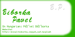 biborka pavel business card